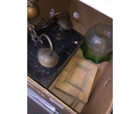 Box with light shade etc. 