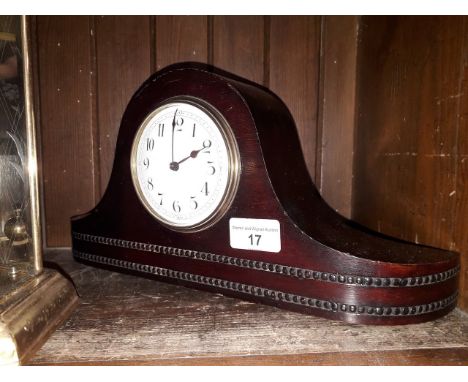 A French spring driven mantle clock, length 34cm. 
