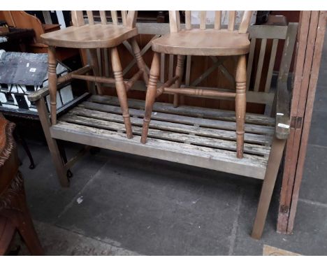 A wooden garden bench 