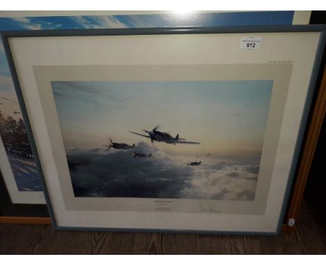 After Robert Taylor, 'Flight of Eagles', signed military WWII print, signed to margin by the artist and General Adolf Galland