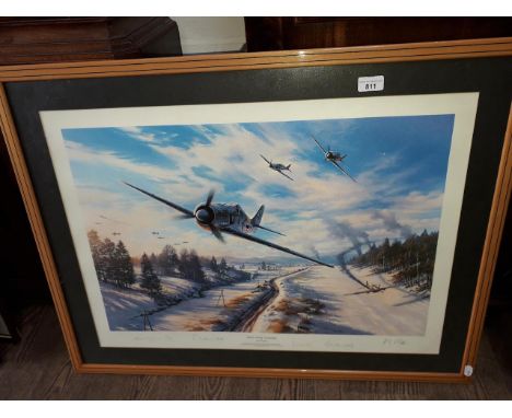 After Nicolas Trudgian, 'Green Heart Warriors', WWII scene ltd edition print, signed in pencil by the artist, Kommodore Hanne
