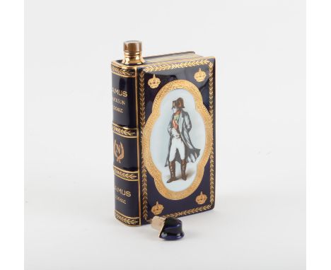 Camus Napoleon Bi-Centenaire De L'Empereur Napoleon - Ceramic Decanter. A ceramic, book-shaped decanter of Camus Napoleon Cog