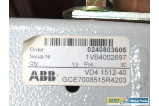 BRAND: ABB, MODEL: VD4 1512-40, MODEL LINE: ADVAC, AMPERAGE: 1200 AMP