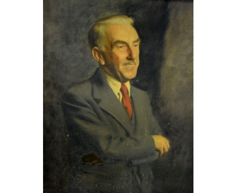 Norman Hepple, three quarter length portrait of gentleman, oil on canvas, signed, dated 1955, 100 x 75cms.