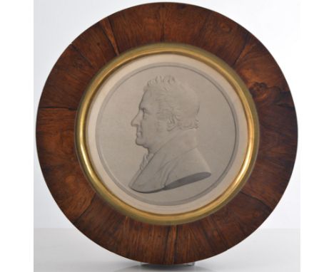 After William Wyon, Profile bust portrait of the 3rd Earl Spencer, Bates Patent Anaglyptograph, circular, diameter 21cms, in 