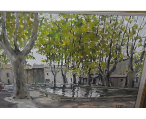 T. W. Wells, The Basin, Cucuron, signed, oil on canvas, 46 x 61cms and another contemporary painting, (2).
