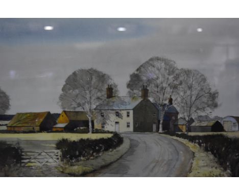 E. R. Roberts, Norfolk Farm, watercolour, signed, labelled verso, 34 x 52cms.