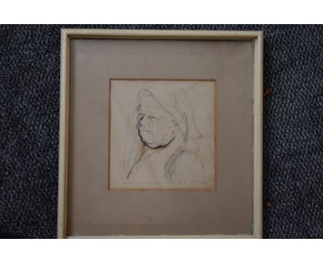 Paul Hogarth, (19th century), a sketch, Hungarian Peasant Woman Budapest, signed and dated, 1941, 20 x 19cm, mounted framed a