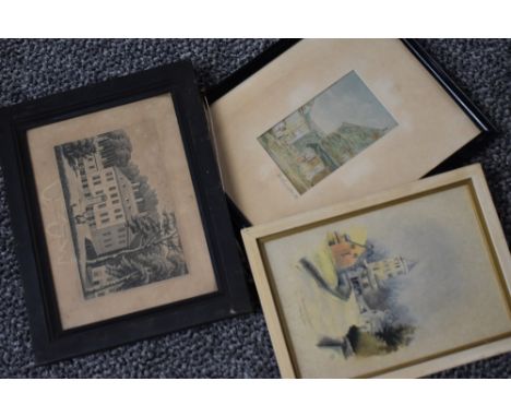 C R, (19th century), a watercolour, Heversham Church, initialled and dated 1910, and attributed verso, 21 x 15cm, later mount