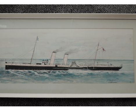 Colin K Gruneklee, (20th century), two watercolours, HMS Glasgow, signed, 25 x 49cm, mounted framed and glazed, 49 x 81cm, an