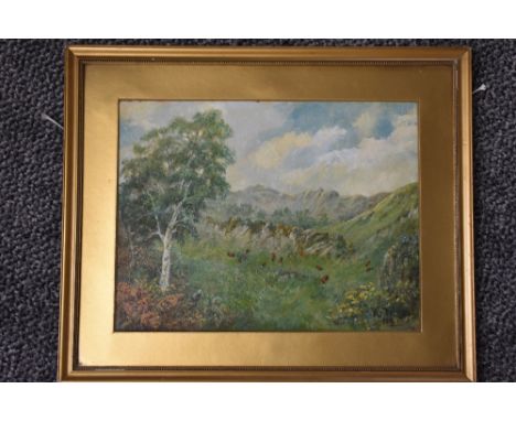 K M (20th century), an oil painting, Lakeland landscape, initialled and dated 1927, 25 x 32cm, gilt effect mounted framed and