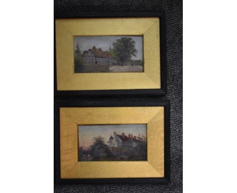 T R Hadfield, ( 19th century), a pair of oil paintings, Clayton Hall Nr Manchester, and Cottage Rose Hill Marple, signed and 