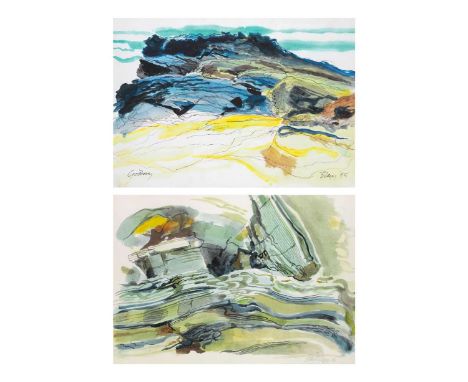 Peter BLAGG (1937) Godrevy  Mixed media,Signed Blagg ‘9526 x 40 cm, 10 x 16 inTogether with a signed print by the same hand '
