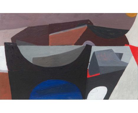 Wilhelmina BARNS-GRAHAM (1912-2004) Levant Study no 3, 1954  Oil on boardLabels to verso13 x 29 cmWBG catalogue no. 13/54/0Ex