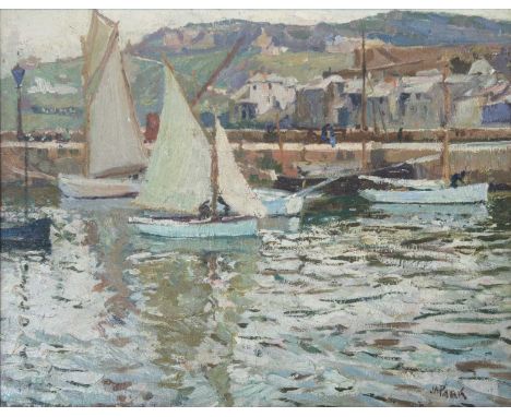 John Anthony PARK (1880-1962) St Ives Harbour  Oil on panelSigned J A Park35 x 44 cm, 13 x 17 inExhibited John Park, St Ives 
