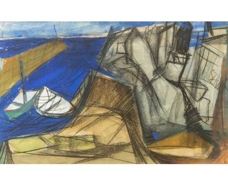 Peter LANYON (1913-1964) Harbour (Porthleven), 1951  Mixed media,Signed and dated ‘5133 x 53 cm, 13 x 21 inExhibitedLeonard F