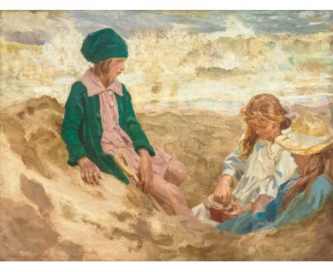 Charles Walter SIMPSON (1885-1971) The Sandpit - On Porthminster Beach, 1916  Oil on canvasSigned Charles Simpson75 x 91 cm, 