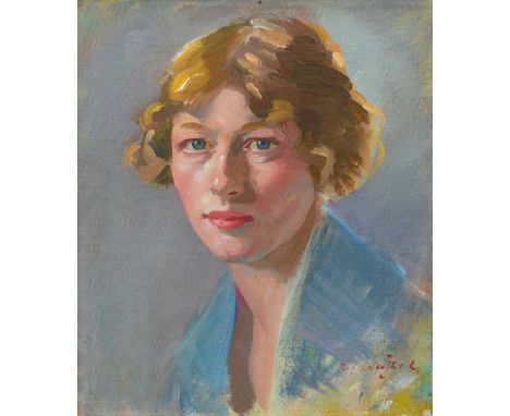Richard 'Seal' Copeland WEATHERBY (1881-1953) Portrait of a Young Woman  Oil on canvas,Signed R C Weatherby34 x 29 cm, 13.5 x