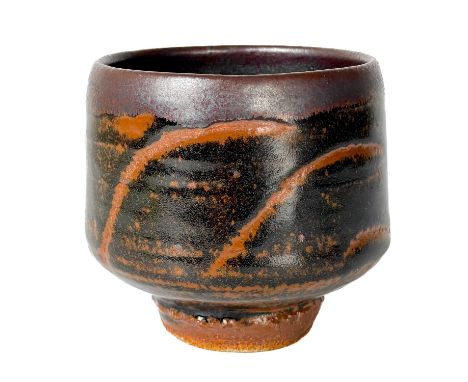 William 'Bill' MARSHALL (1923-2007)  A chawan, tenmoku glazeHeight 11 cm,Impressed WM seal.  There is a small area which illu