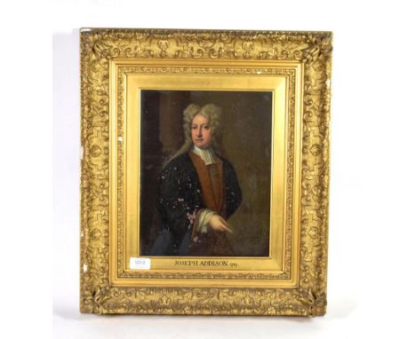 British School (18th century) Portrait of Joseph Addison, oil on copper, 31cm by 24.5cm