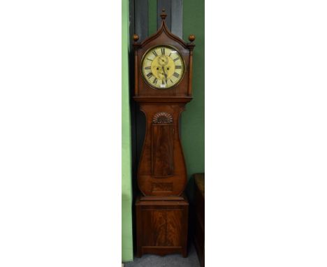 ~ A Scottish mahogany eight day longcase clock, circular painted dial signed D Craig, Perth, 19th century