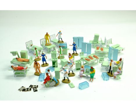 Britains Miniature Hospital Series Figures and Accessories. Various.  Note: We are happy to provide additional images of any 