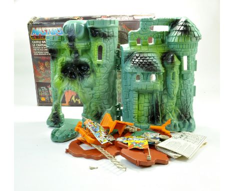 Mattel MOTU Masters of the Universe Castle Grayskull Set. Missing Insert (Weapons Rack) and Battle Axe, 3 of 5 decals present