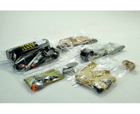 An assortment of vintage Action Man clothing and accessories comprising (1) SAS Secret Mission Accessory set, missing 1 bayon