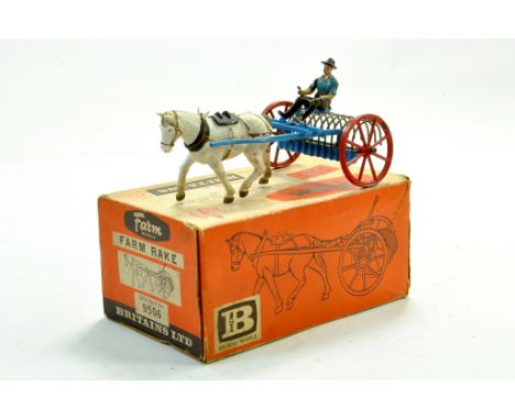Britains No. 9506 Farm Rake comprising Horse (plastic) plus rake in blue with driver. Geneally very good in good box. Note: W