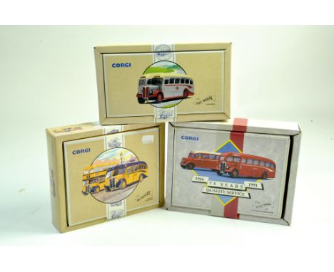 Corgi trio of diecast bus issues. Various. Excellent with boxes.  Note: We are happy to provide additional images of any lot.