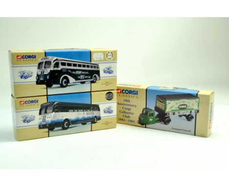 Corgi duo of diecast bus issues plus a commercial. Various. Excellent with boxes.  Note: We are happy to provide additional i