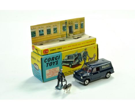Corgi No. 448 BMC Mini Police Van with Tracker Dog. Nice example is generally excellent in a very good box.  Note: We are hap