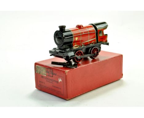 Hornby 0 Gauge Vintage Tinplate Clockwork Locomotive comprising No. M1 Locotmotive in red. Very Good with Key.  Note: We are 
