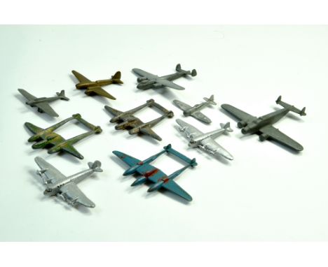 A very interesting group of vintage model aircraft including cast brass DeHavilland Racer and Italian Bomber Tri-Motor Recogn