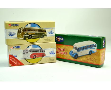 Corgi trio of diecast bus issues. Various. Excellent with boxes.  Note: We are happy to provide additional images of any lot.