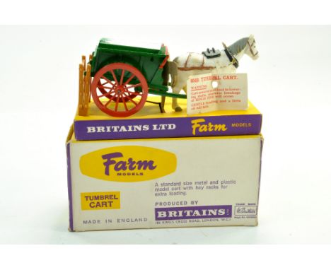 Britains No. 9505 Tumbrel Cart comprising plastic horse, cart with raves. Generally excellent in very good box with insertion