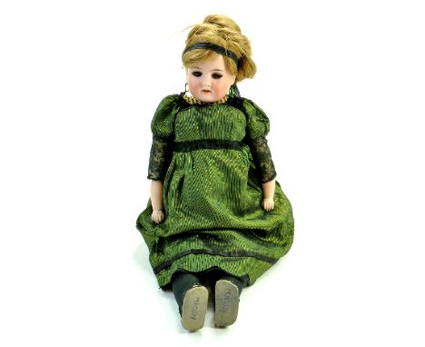 Antique Armand Marseille Doll, 20". Dolly Face doll mould 370 0 DEP antique bisque shoulder head doll, Riveted jointed body, 