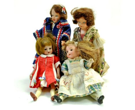 A wonderful group of vintage bisque issue Miniature Dolls House Dolls. Various makes. Generally Good to Very Good. Note: We a