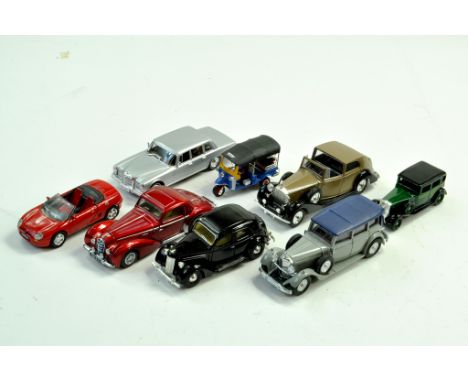 A misc selection of mainly 1/43 diecast cars, various makers. Generally Good to Excellent.  Note: We are happy to provide add