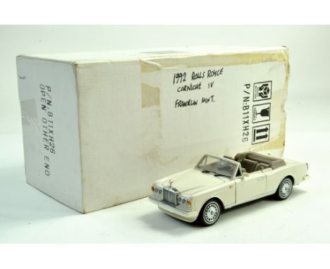 Franklin Mint 1/24 precision replica comprising 1992 Rolls Royce Corniche IV. Generally Excellent with Box. Note: We are happ