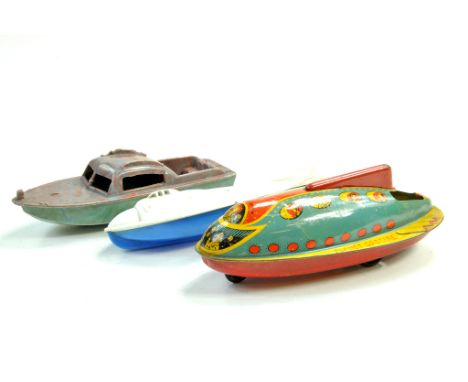 Wells Tinplate Planet Special Ship plus two other items. Fair to Good.  Note: We are happy to provide additional images of an