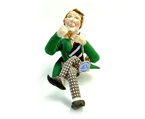 Unusual Dresdner Künstlerpuppe 12" Felt Bending Doll, German, Originally manufacturered between 1945-1970. Model Number 18844