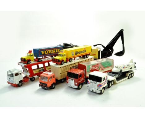 Misc diecast and vehicle group comprising Corgi, Buddy L, Matchbox and Tonka. Generally Good to Very Good. Note: We are happy