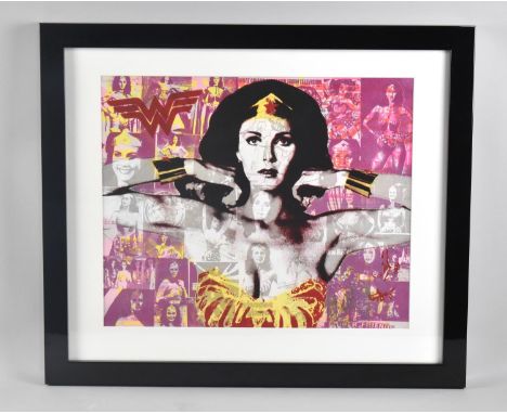A Framed Donald Topp Wonder Woman Print, 2013, Limited 3/8, 42x34cm 