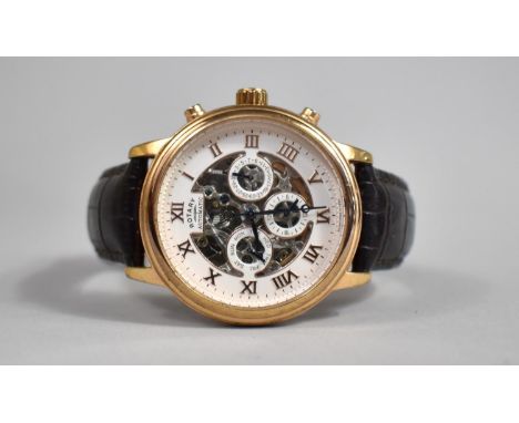 A Rotary Skeleton Automatic with day and Date, PLO-008979. GS00244/01(14831). Original Leather Strap, Good Working Order