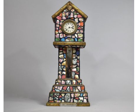 A Pique Assiette Miniature Long Case Clock with Clock Work Movement, 41cm high, Base Plaque Inscribed G &amp; E Hammonds 
