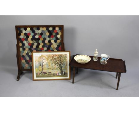 A Collection of Sundries to Include Ceramics, Bed Tray, Patchwork Fire Screen and Helen Layfield Bradley Print 