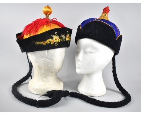 Two Modern Chinese Hats, (Mannequin Heads Not Included) 