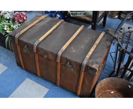 A Vintage Travelling Trunk, 90cm wide 