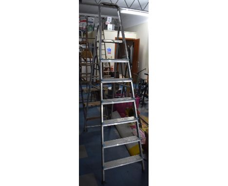 A Late 20th Century Aluminum Decorators Six Step Step Ladder 